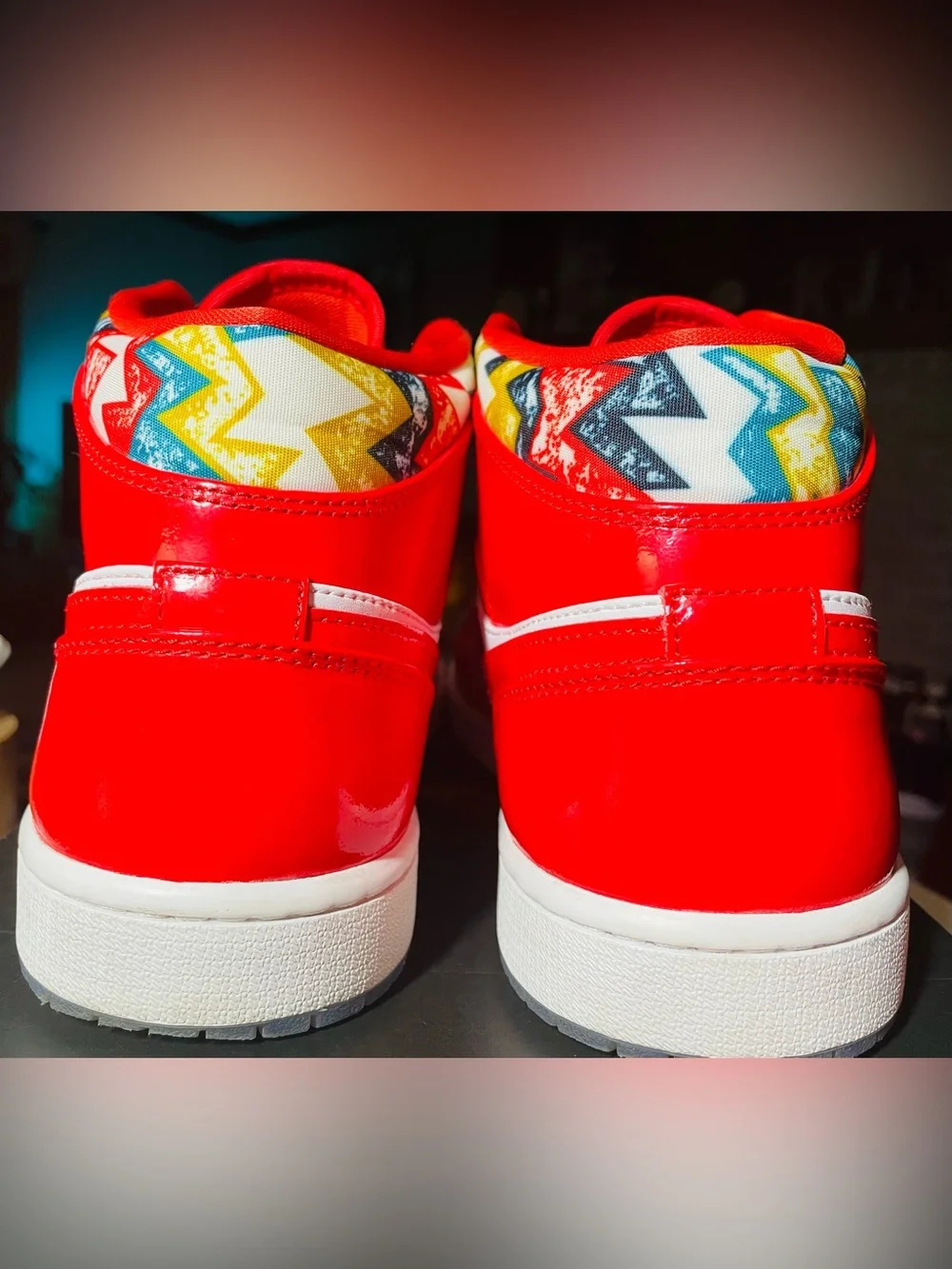 Jordan 1 Mid Barcelona Sweater Red Patent DC7294-600 11.5M